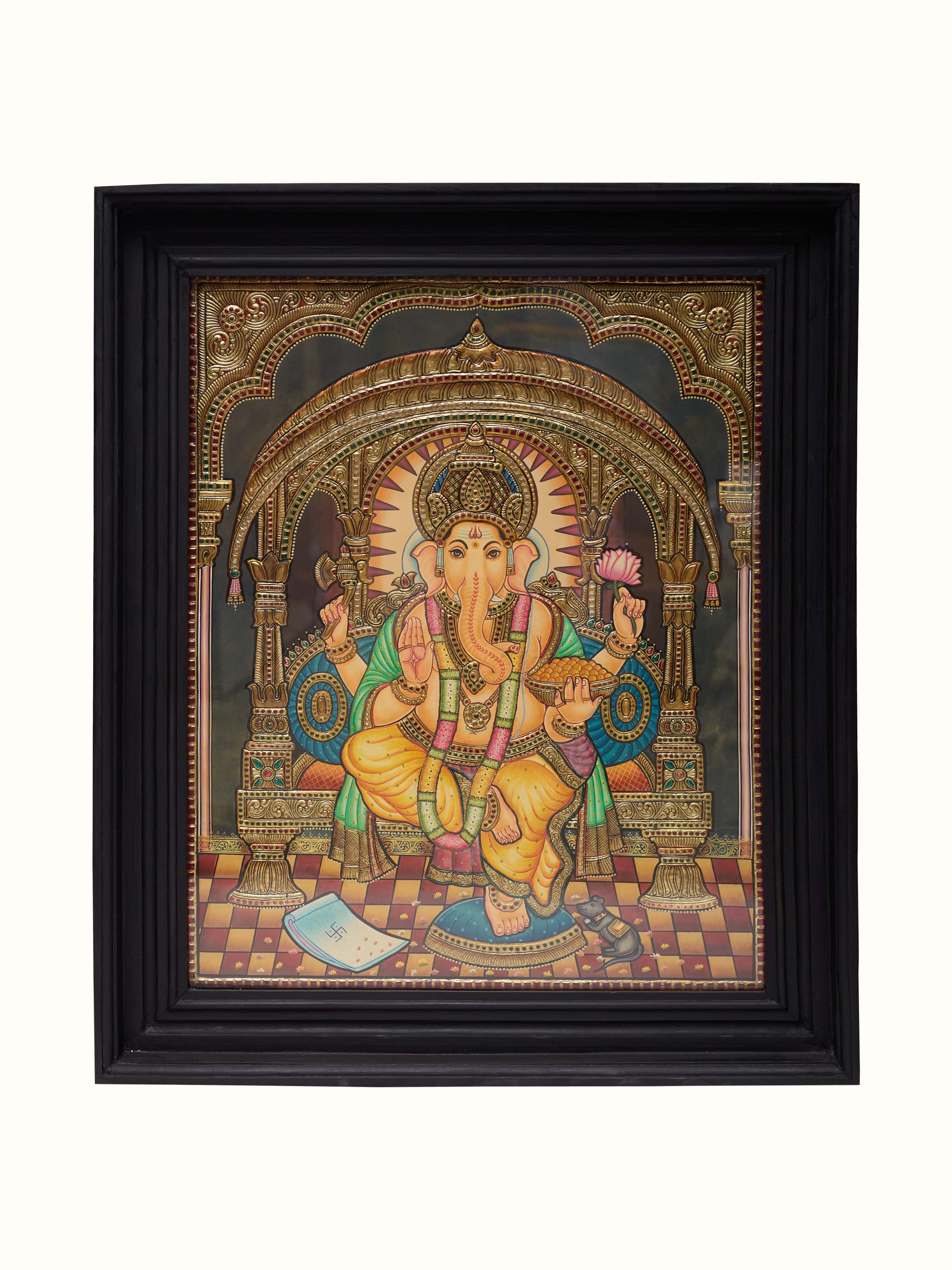 Ganesha on Throne Thanjavur Painting