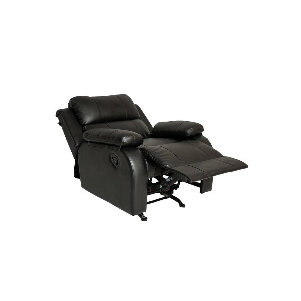 Cheer Leatherette One Seater Manual Recliner in Black Colour