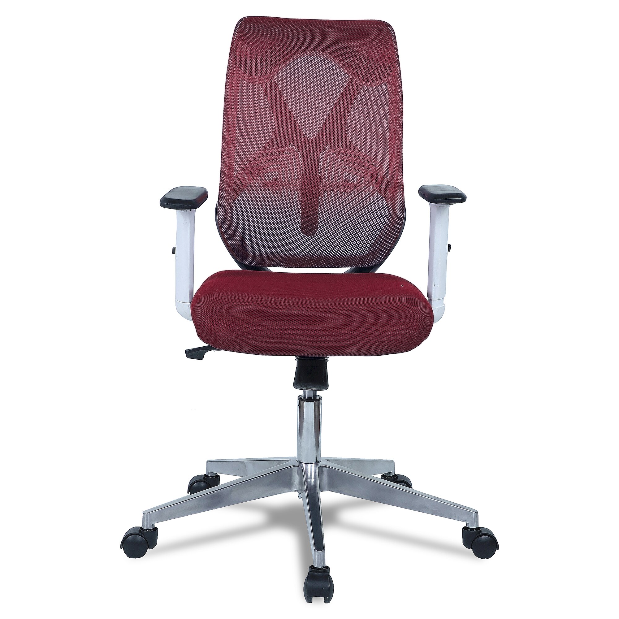 Wiwngas Mid Back Ergonomic Chair in Maroon Colour