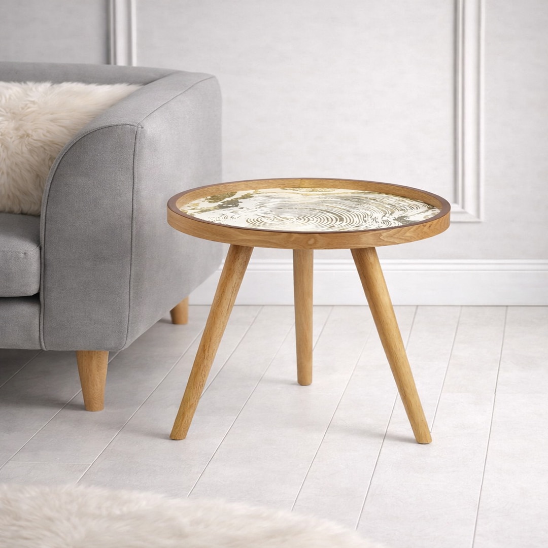 Oalveil Brown Table  Medium by De Maison Decor in Classical Design in Brown Finish - De Maison Decor