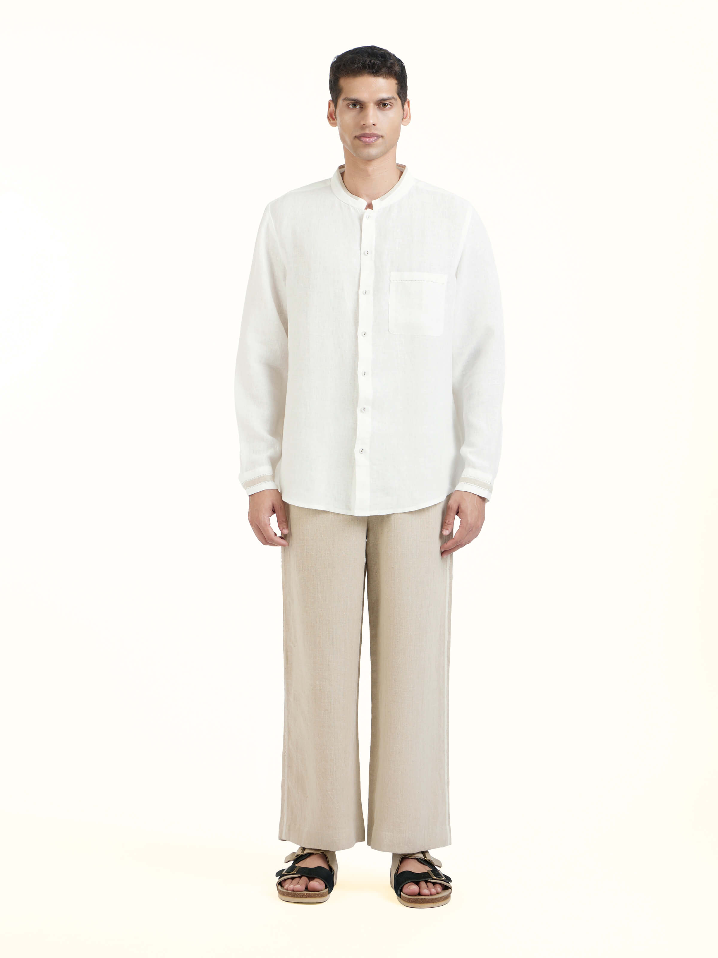 White Cotton Hand-spun Sleeveless Jacket