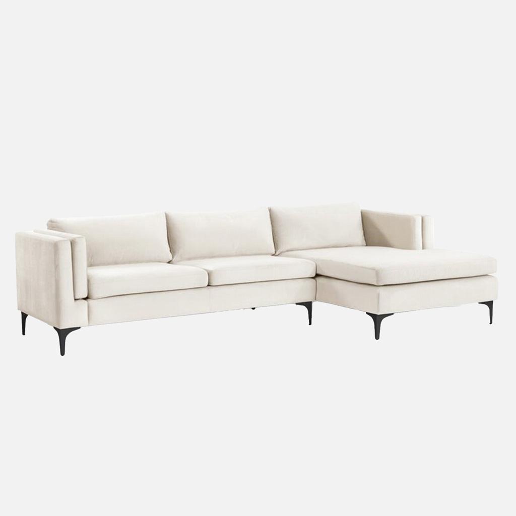 Brezza Sectional Fabric Sofa - Light Beige