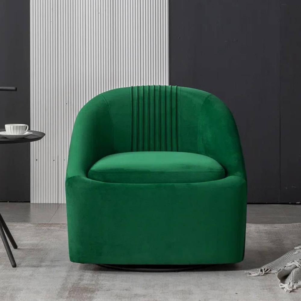 Chrishun Solid Wood Accent Chair in Green Colour - Home Lifestylez