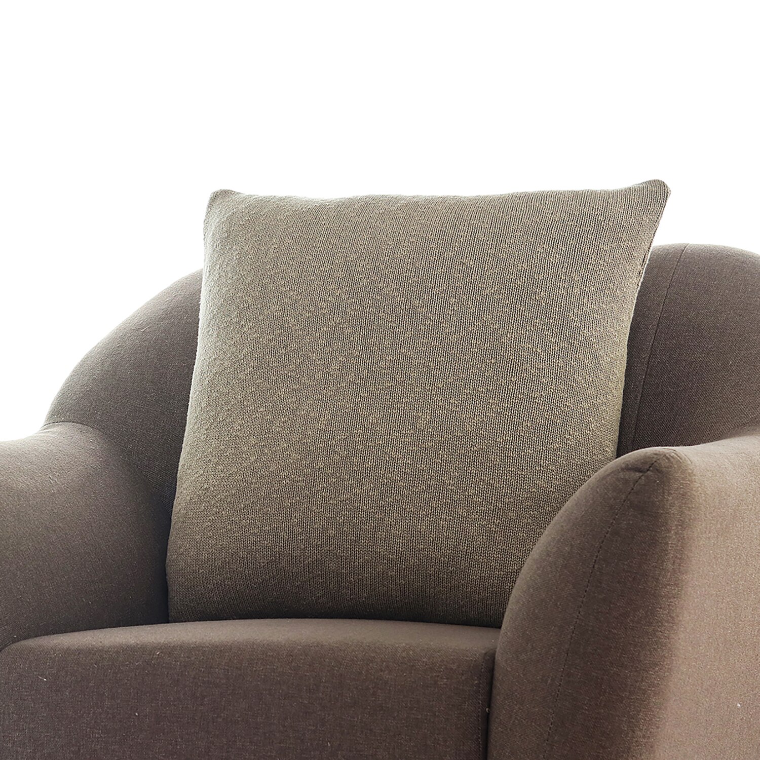 Elegant Knit Cotton Cushion Cover  Stone 22X22  Inches - Pluchi