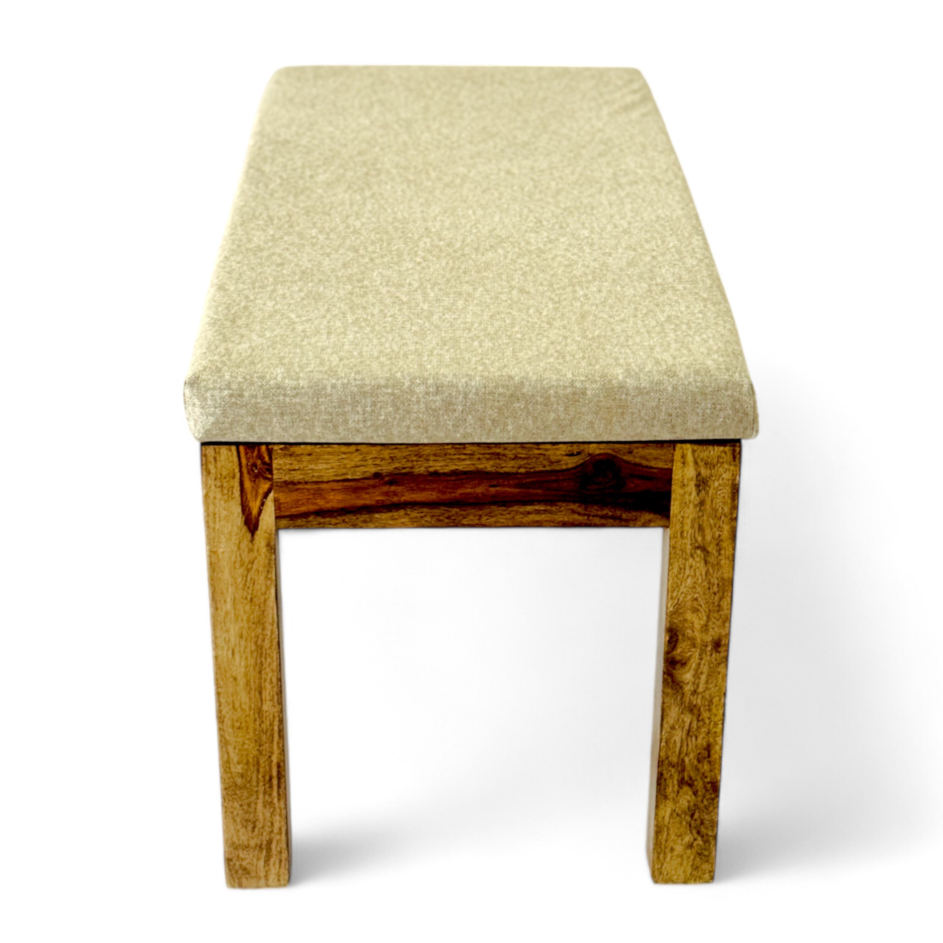 Maati Sheesham Wood Accent 2 Seater Bench In Jute Beige