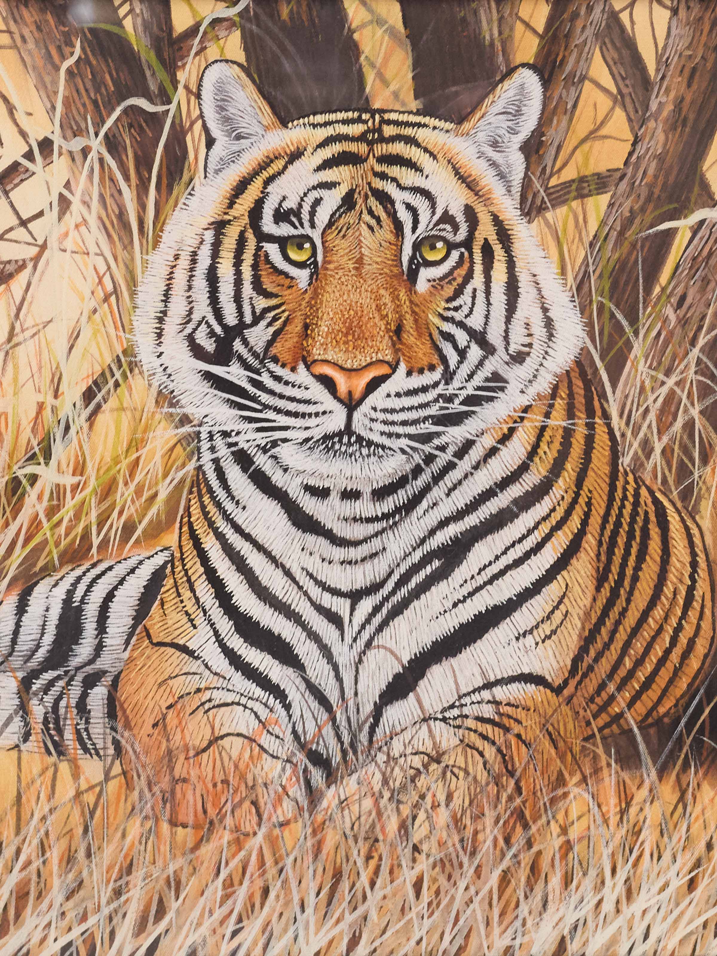 Tiger in Bush Miniature Painting