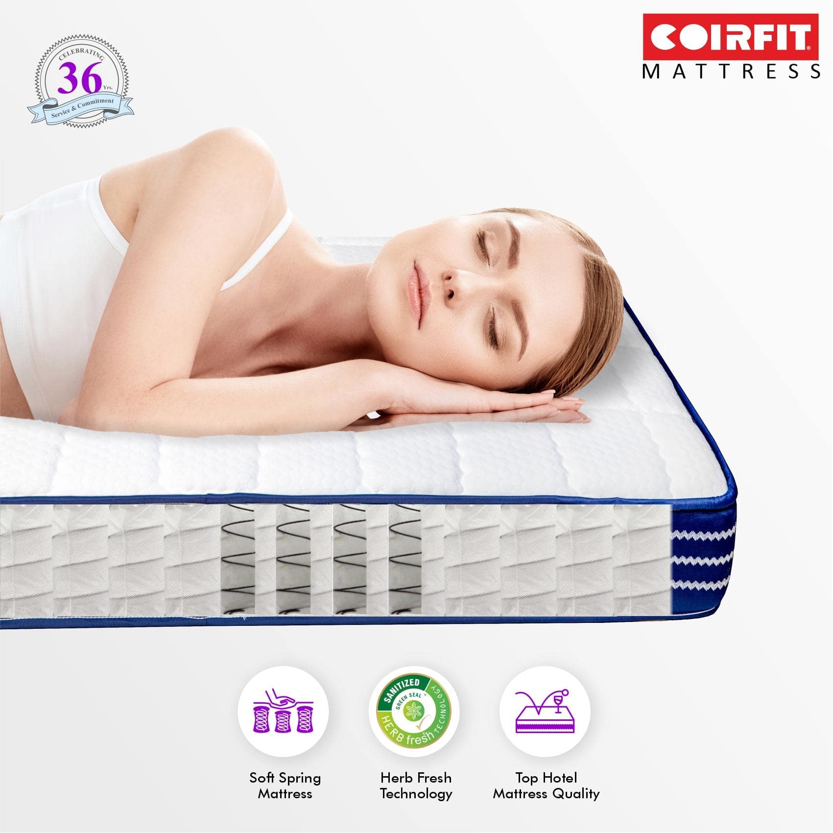 Ortho Pocket with SrtX Tech Single Size Mattress (78 x 35 in, 10 Inches)