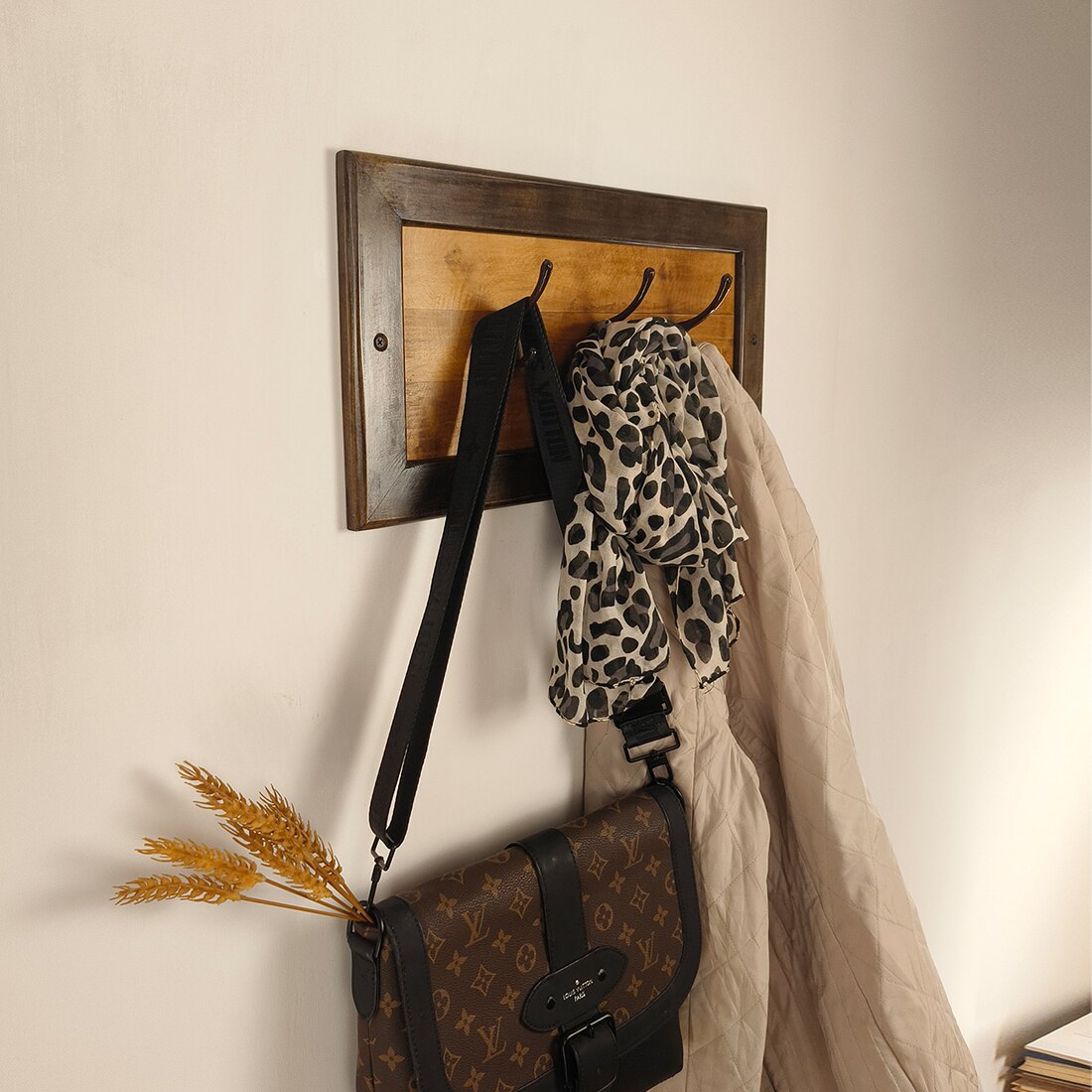 Lester Wooden Wall Coat Hanger Cum Key Holders