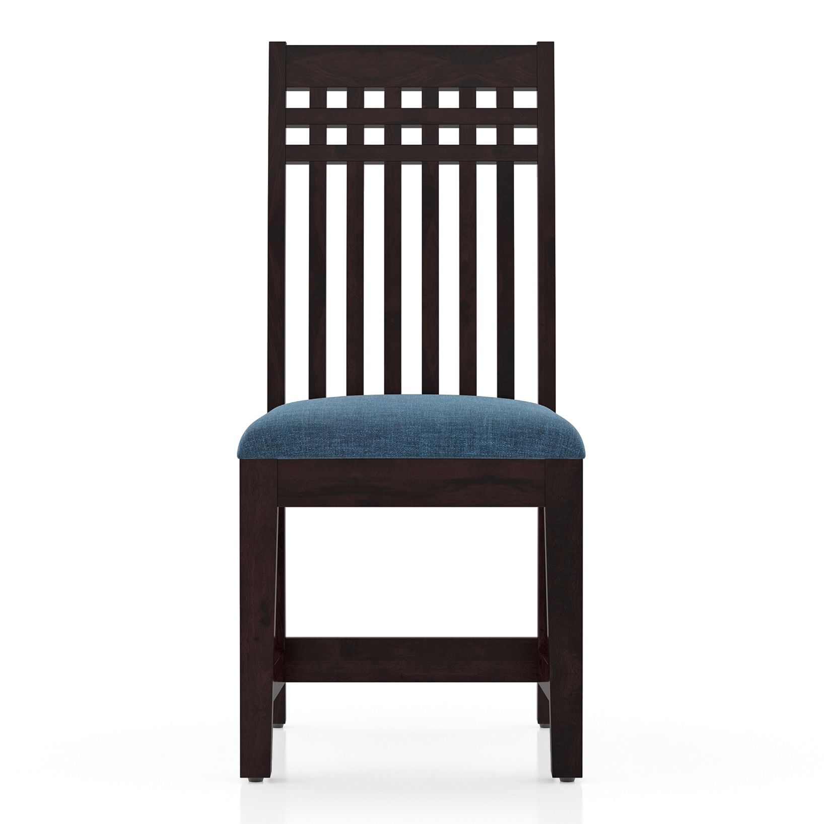 Diego Dining Chair -Finish- Mahogany, Fabric - Midnight Indigo Blue