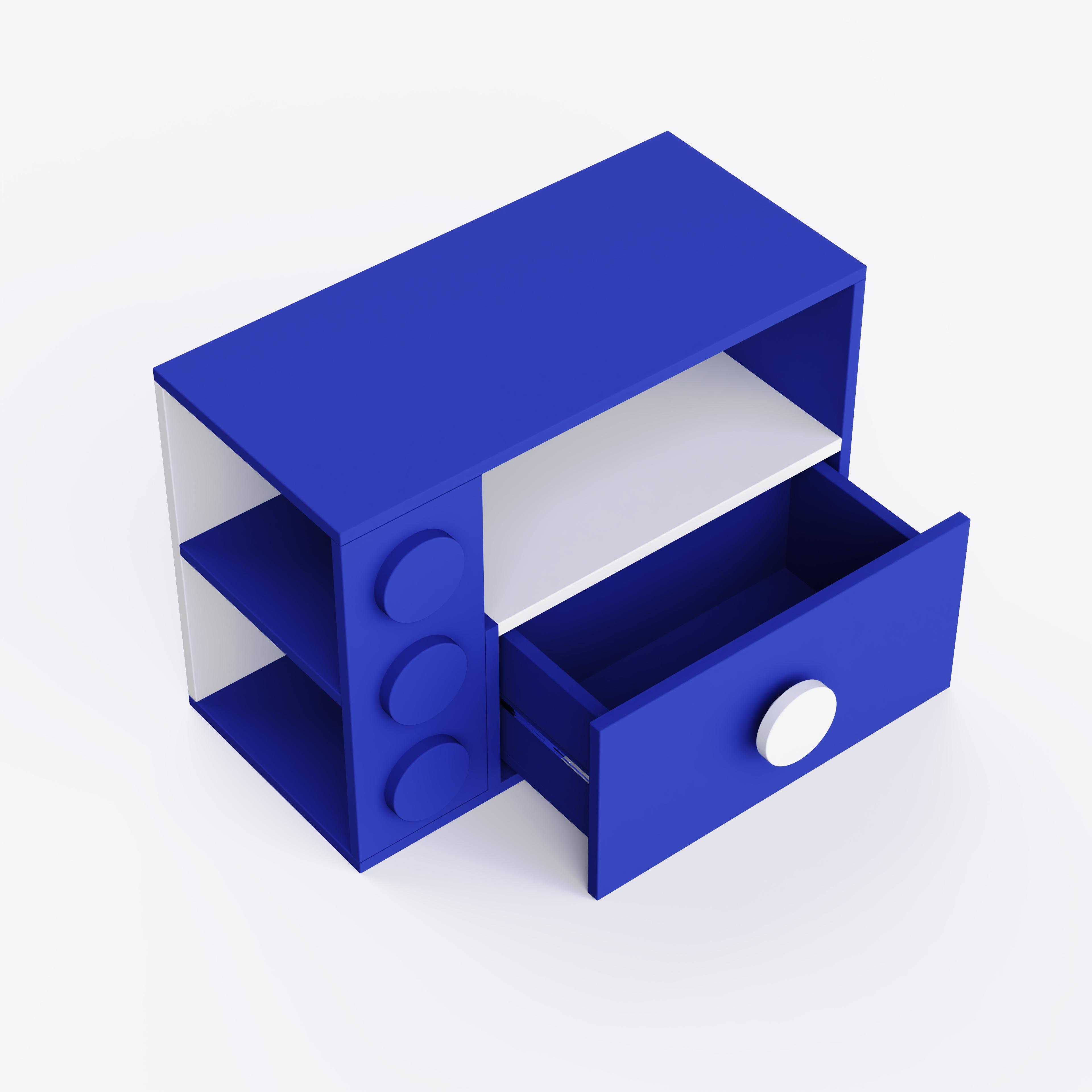 Building Blocks Storage Unit In Electric Blue Colour