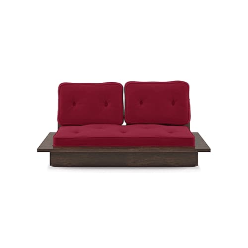 Ankara 2 Seater Wooden Sofa (Raspberry)