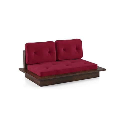 Ankara 2 Seater Wooden Sofa (Raspberry)