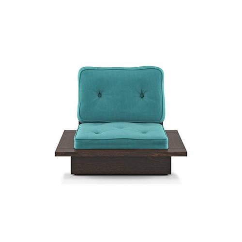 Ankara 1 Seater Wooden Sofa (Teal Blue)