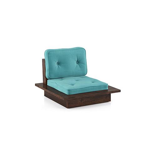 Ankara 1 Seater Wooden Sofa (Teal Blue)