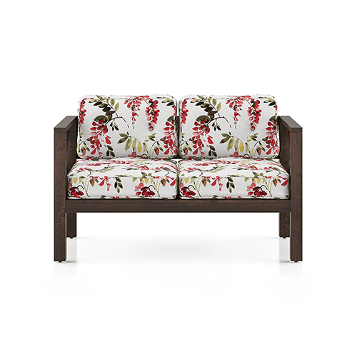 Farmone 2 Seater Wooden Sofa (Red)