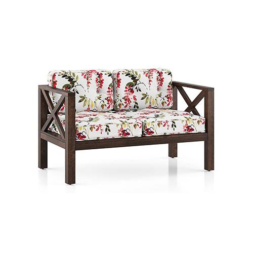 Farmone 2 Seater Wooden Sofa (Red)