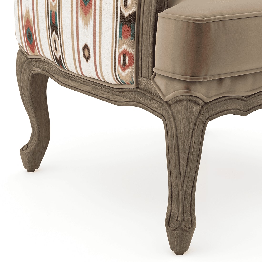 Serai Lounge Chair in Sunset Ikat Stripes Colour