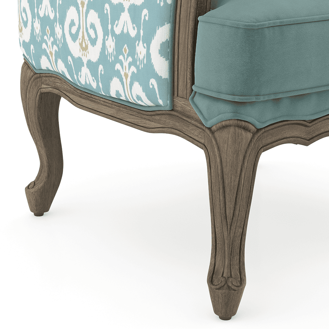 Serai Lounge Chair in Mint Ikat Colour