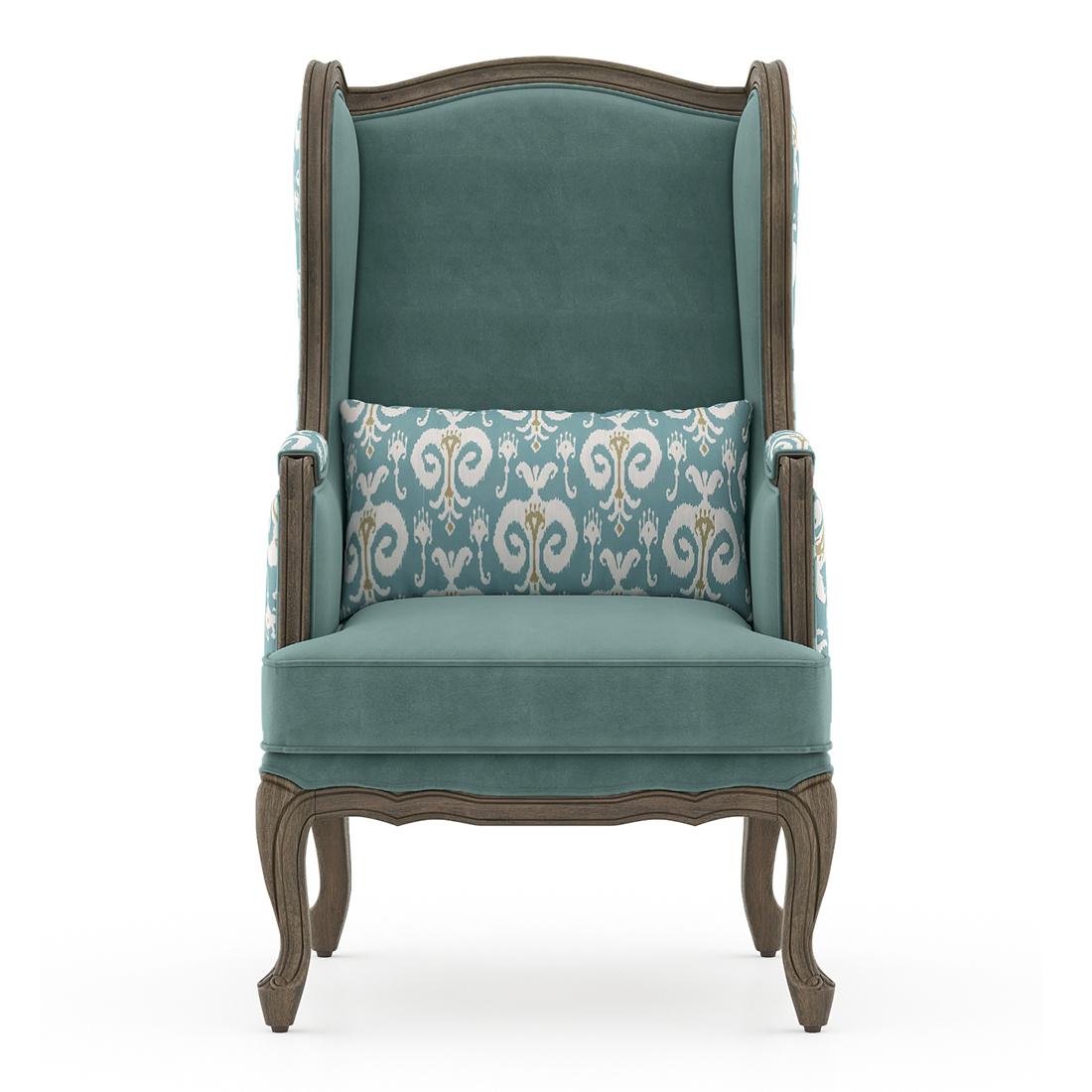 Serai Lounge Chair in Mint Ikat Colour