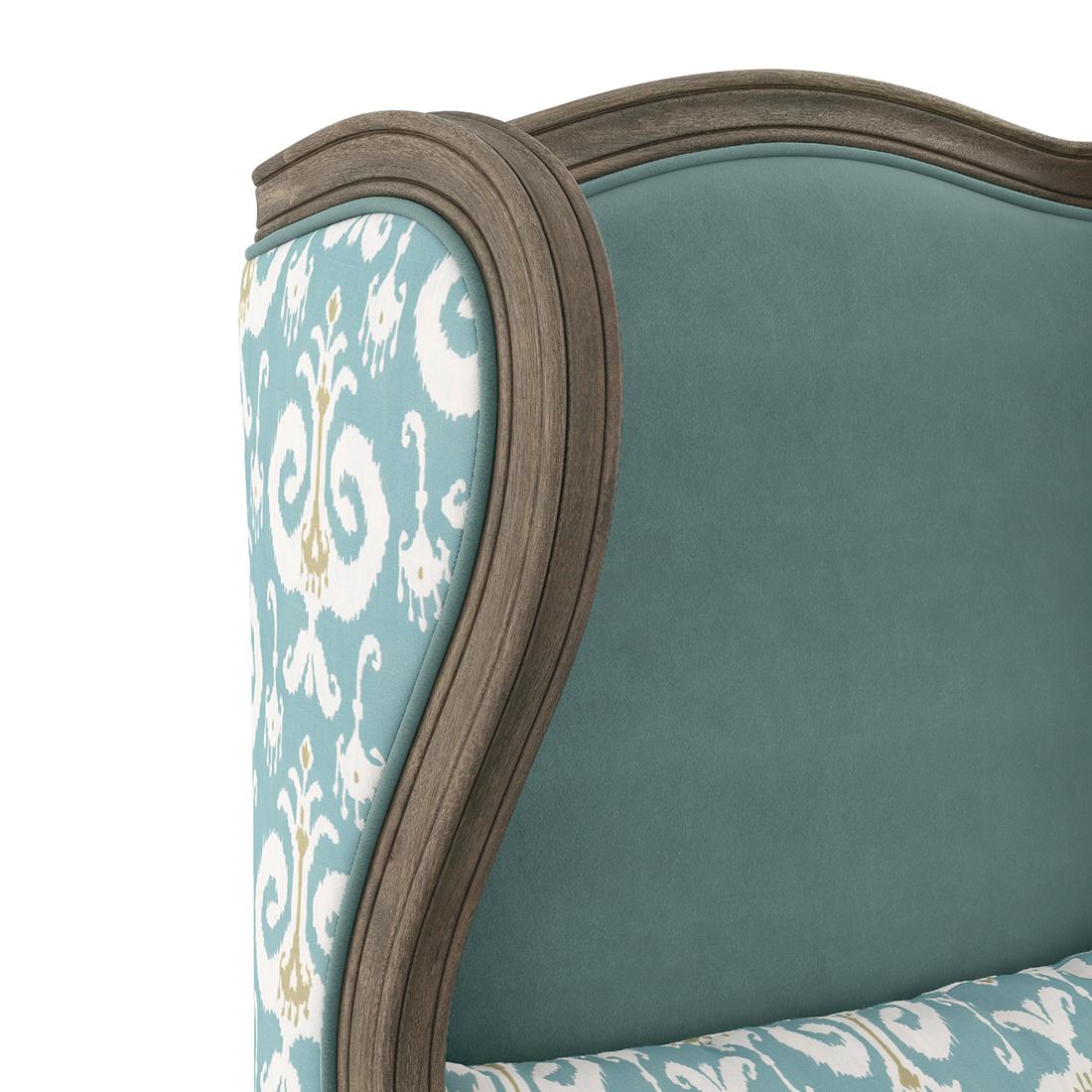 Serai Lounge Chair in Mint Ikat Colour