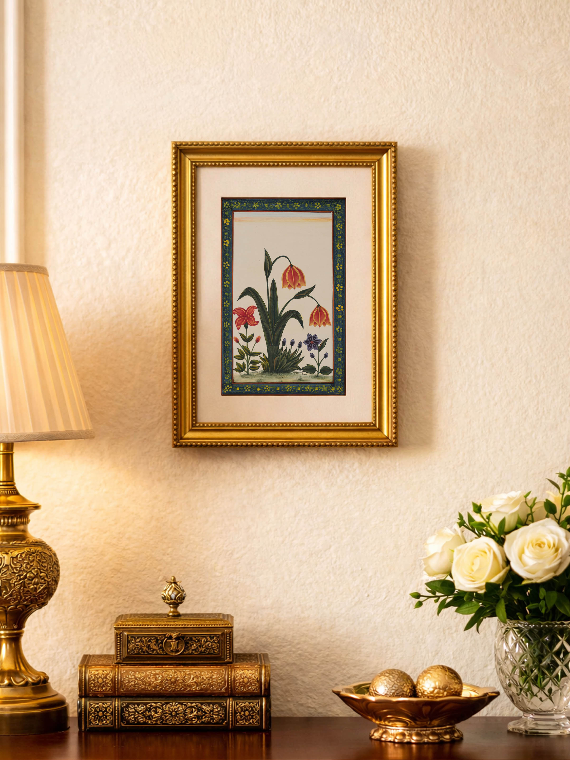Tulip Floral Boarder Miniature Painting