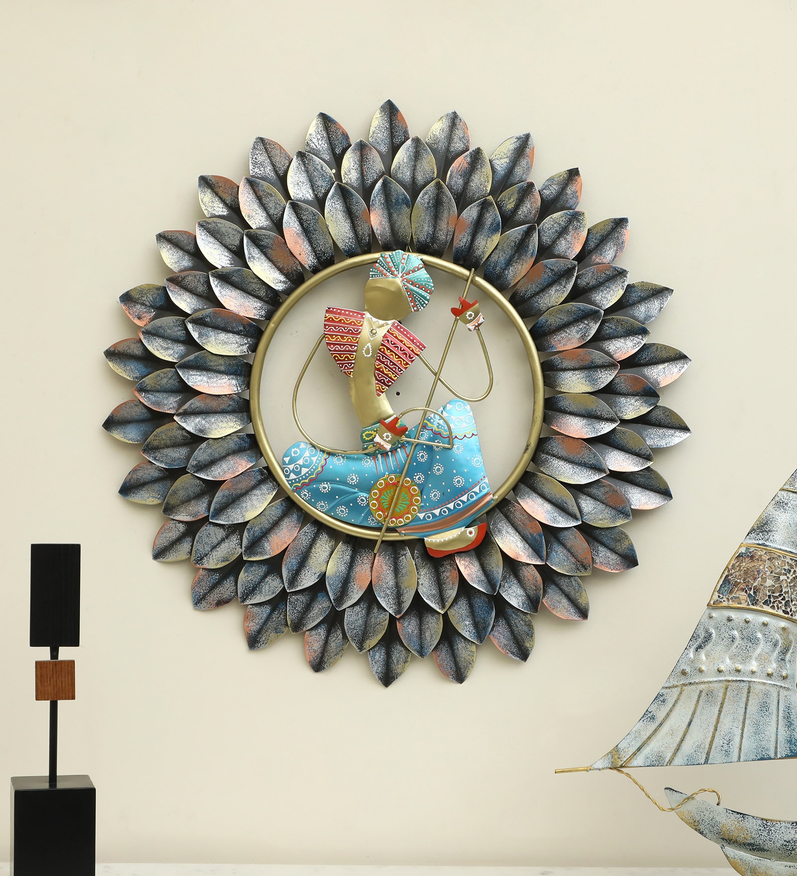 W-Shaurya Abstract Metal Wall Decor in Multicolor Set of 1
