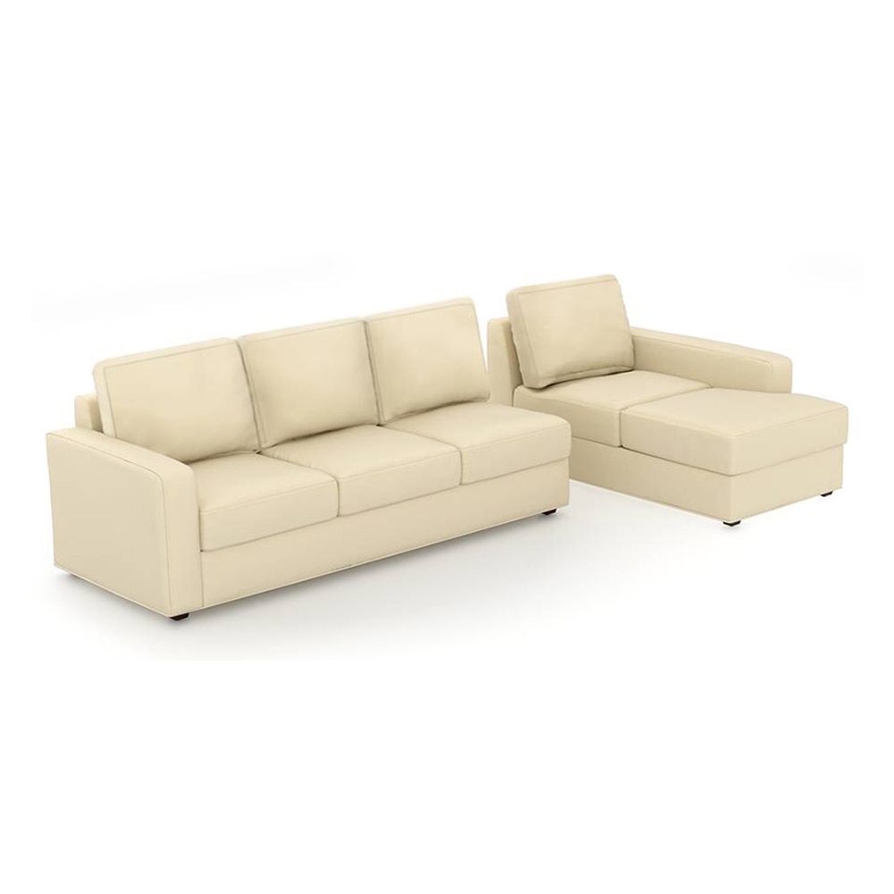 Apollo Compact Sofa (Colour : Cream, Cushion : Hard, Seating Capacity : Right Aligned 3 Seater + Right Aligned Chaise)
