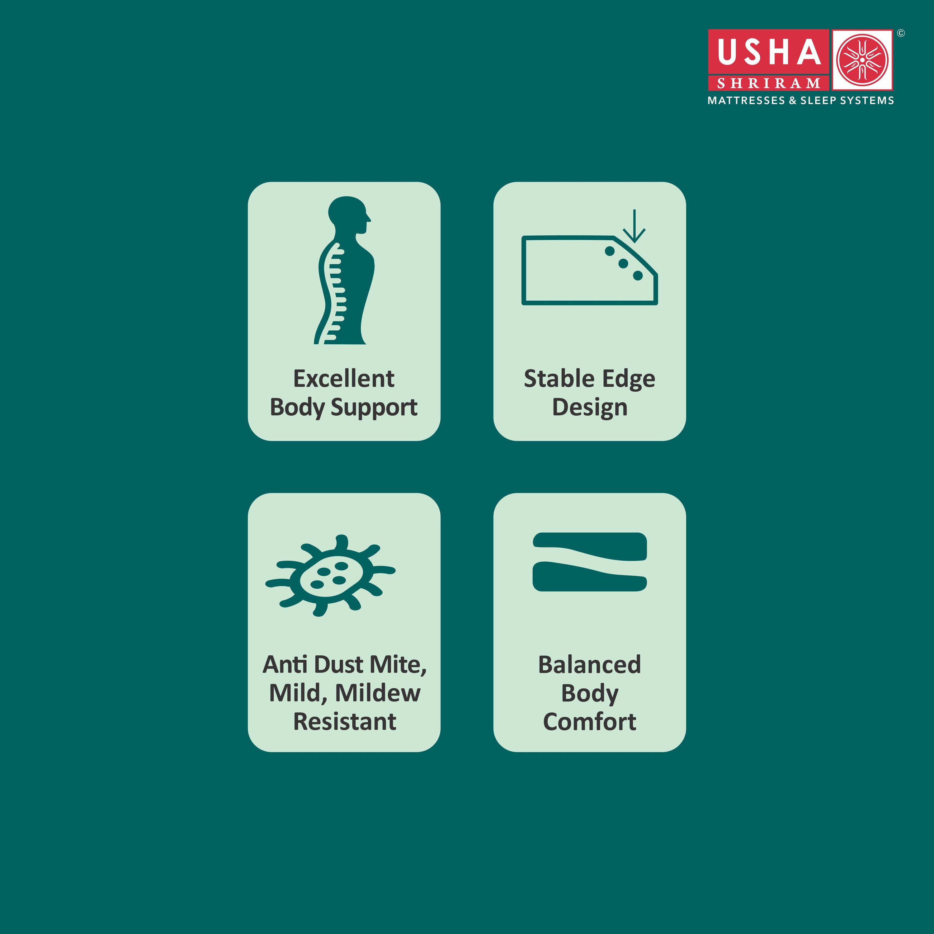 Usha Shriram Tri-Fold Portable & Foldable Single Size Mattress with Herb Fresh Tech (Mattress Thickness: 4 Inches, Mattress Dimensions: 72 x 36 in)