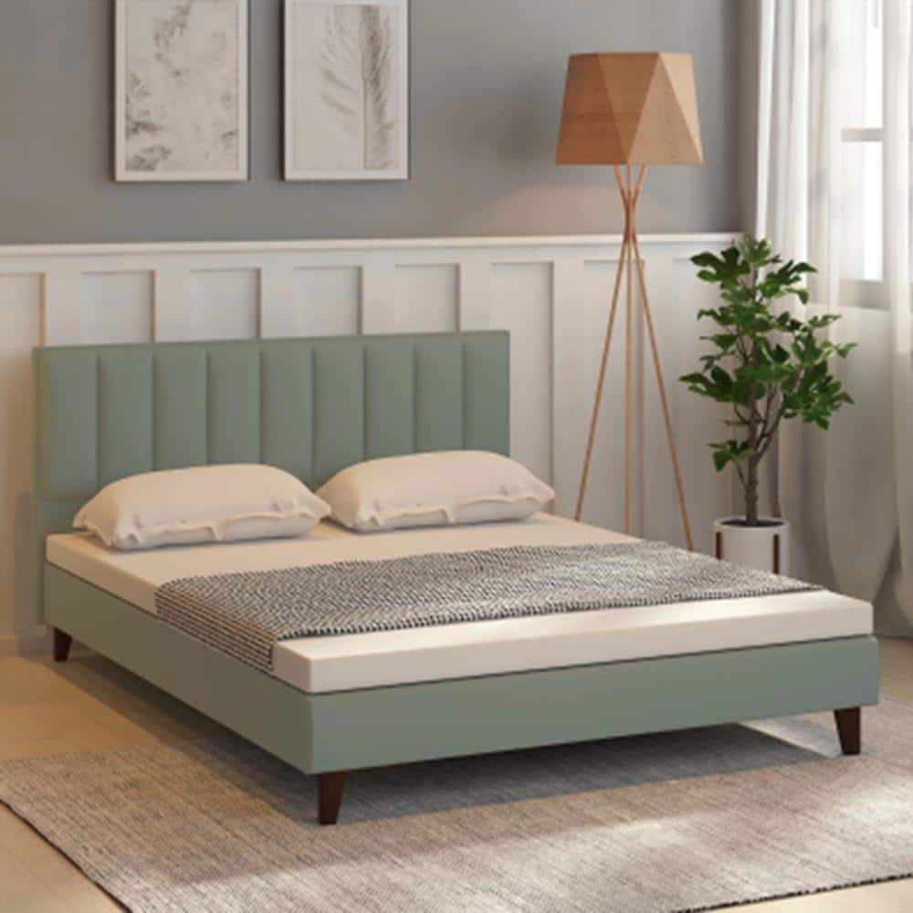 Dallas Engineered Wood Queen Size Non Storage Bed In Provincial Teak Finish