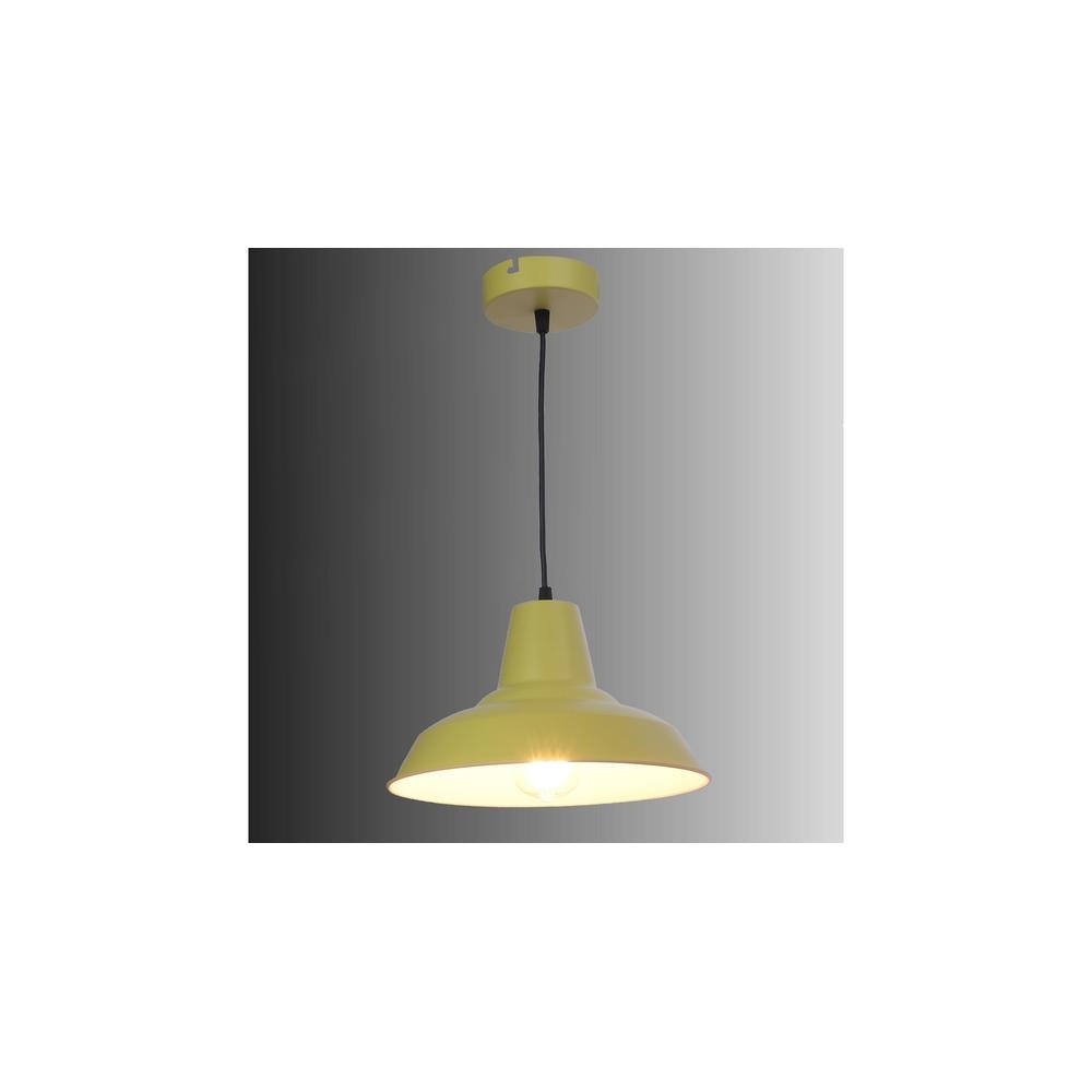 Opi Minimal Pastel Yellow Metal Single Hanging Light