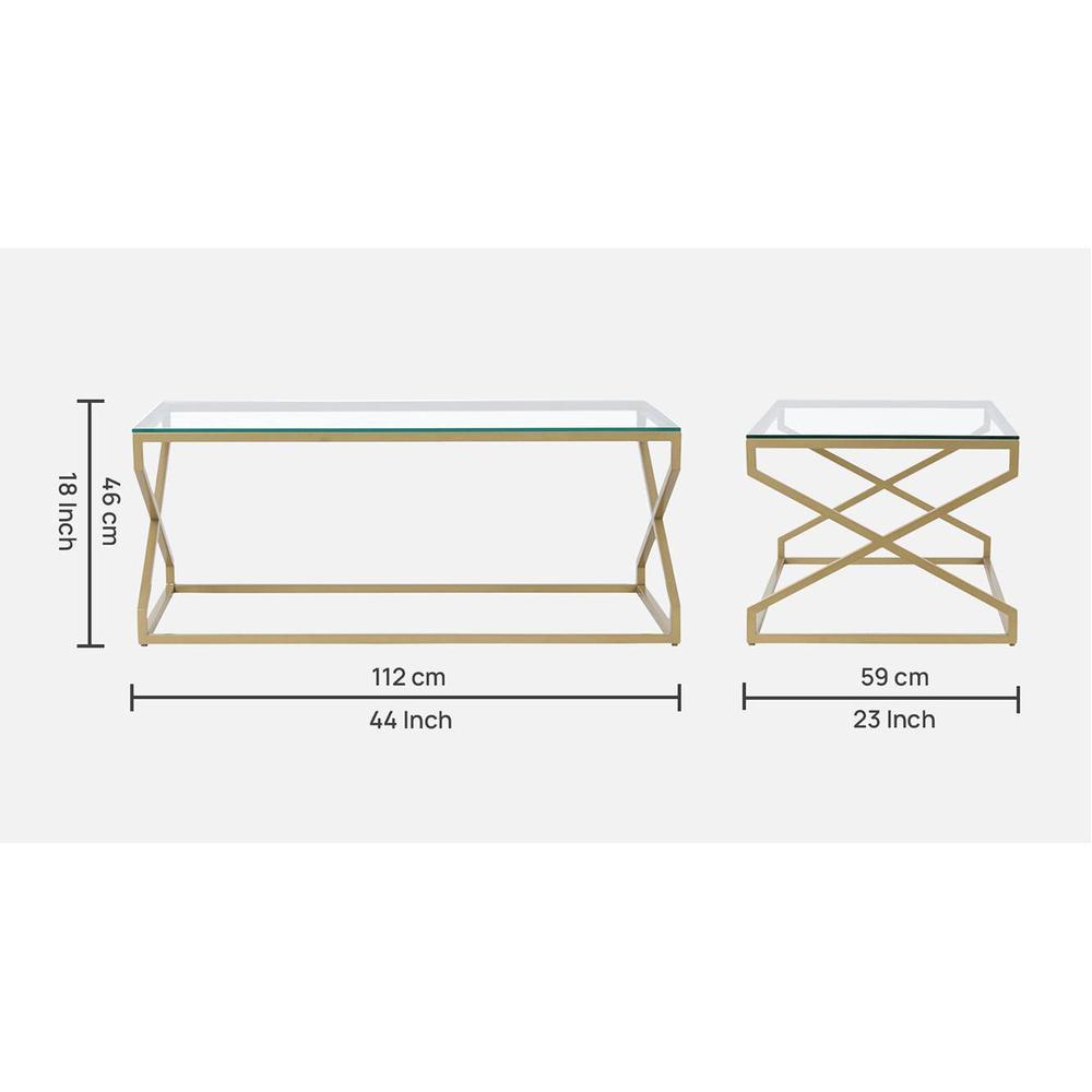 Melbourne Glass Coffee Table In Gold Finish
