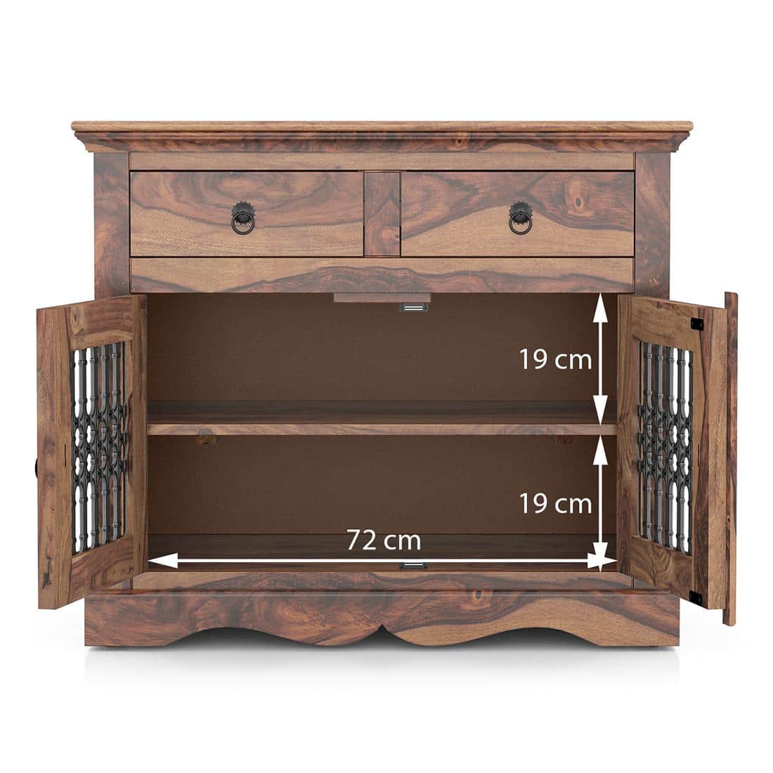 Bunai Solid Wood Sideboard In Teak Finish