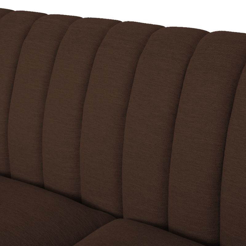 Mid Century Fabric Sofa (Brown)