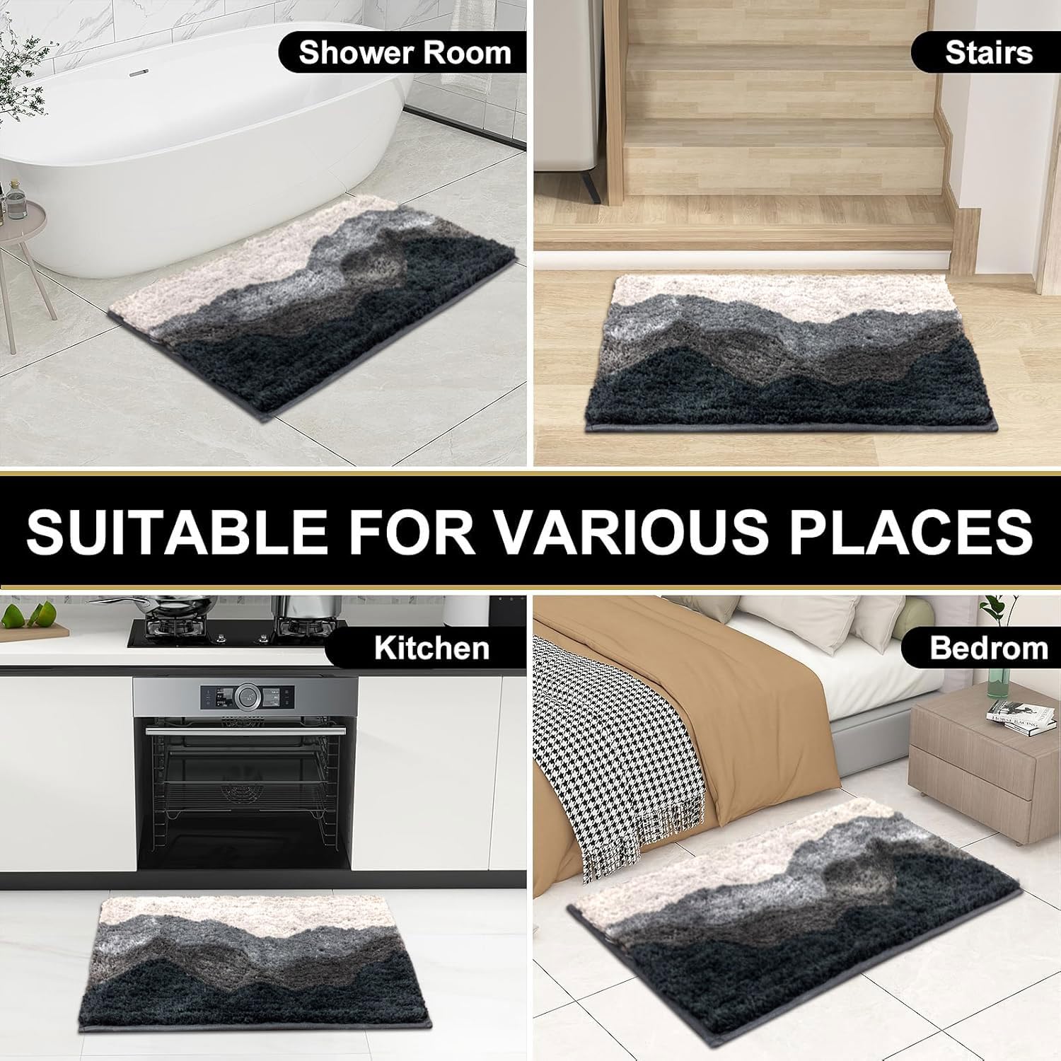 Luxe Home Super Soft Macau Waves Bath Mat(40x60 cm) - Pack of 1