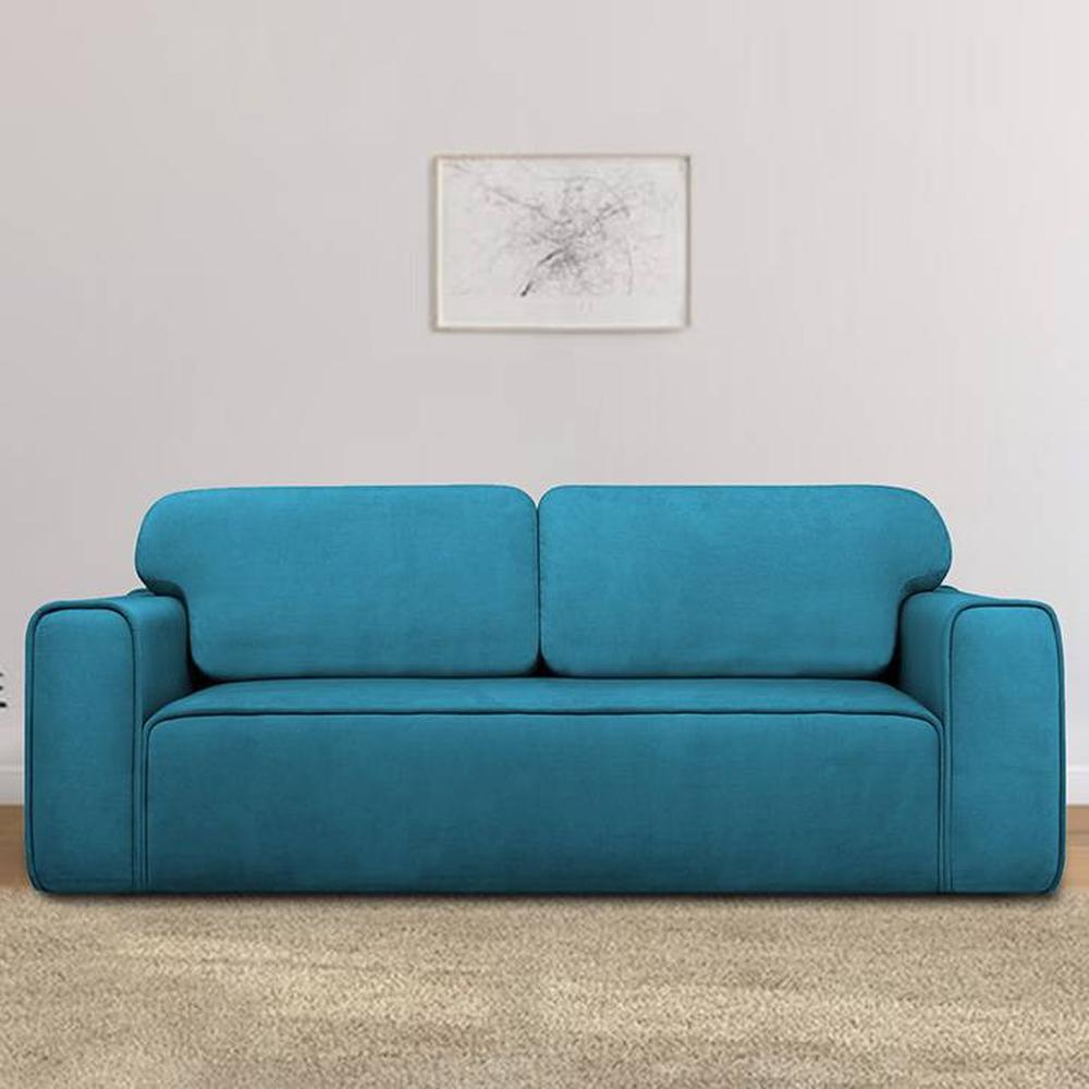 Parega 3 Pull Out Sofa Cum Bed In Blue Colour