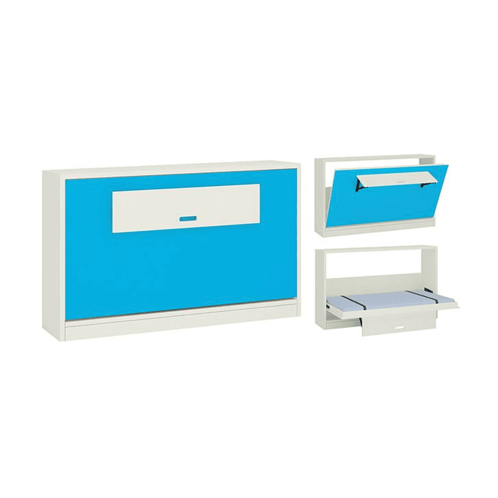 Mystica Engineered Wood Bed in Azure Blue Colour