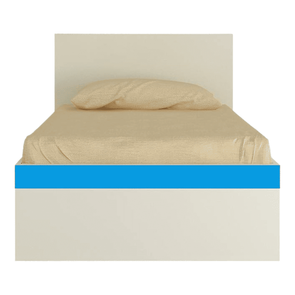 Riga Engineered Wood Bed in Azure Blue Colour