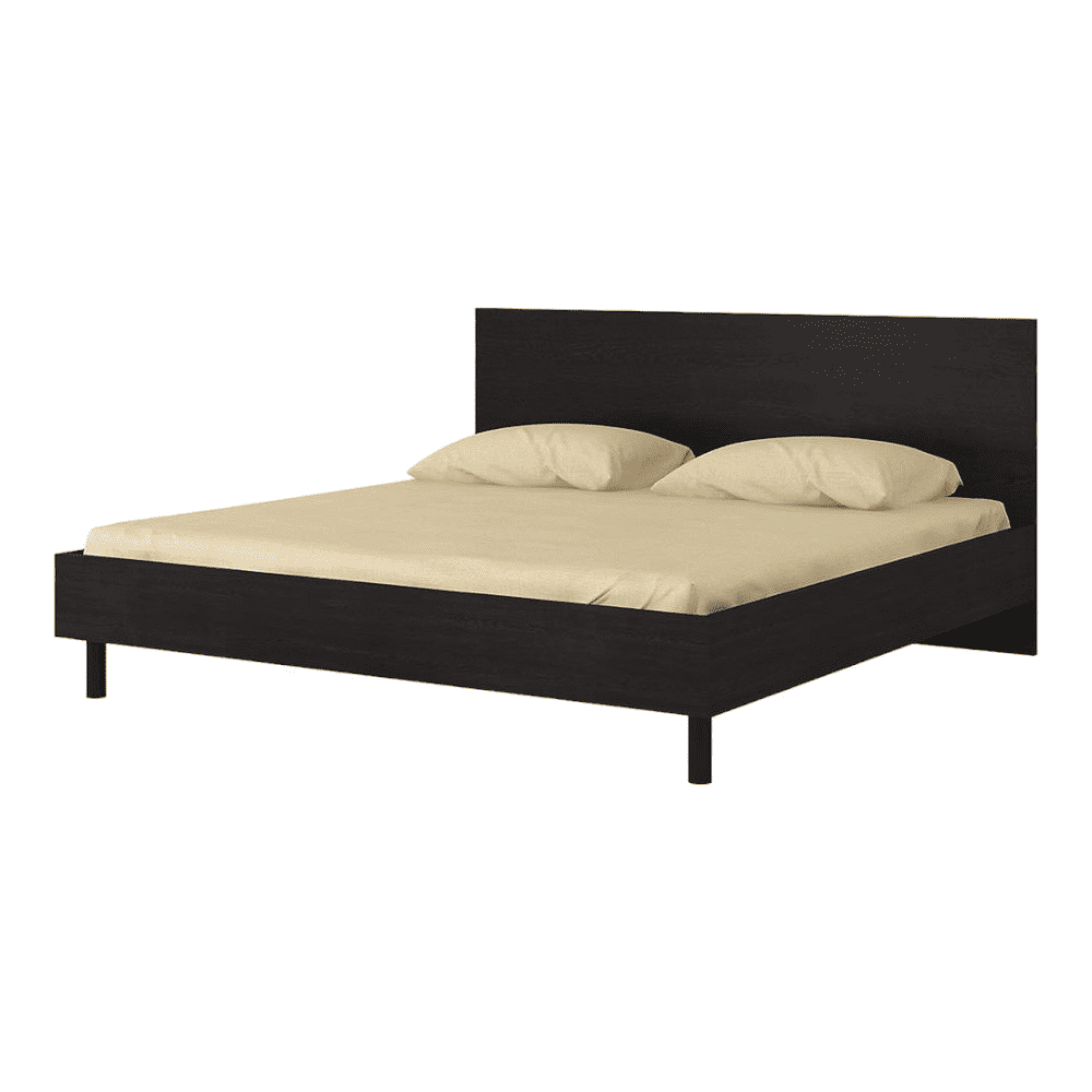 Fiona Engineered Wood Non Storage Bed in Antique Ebony Colour