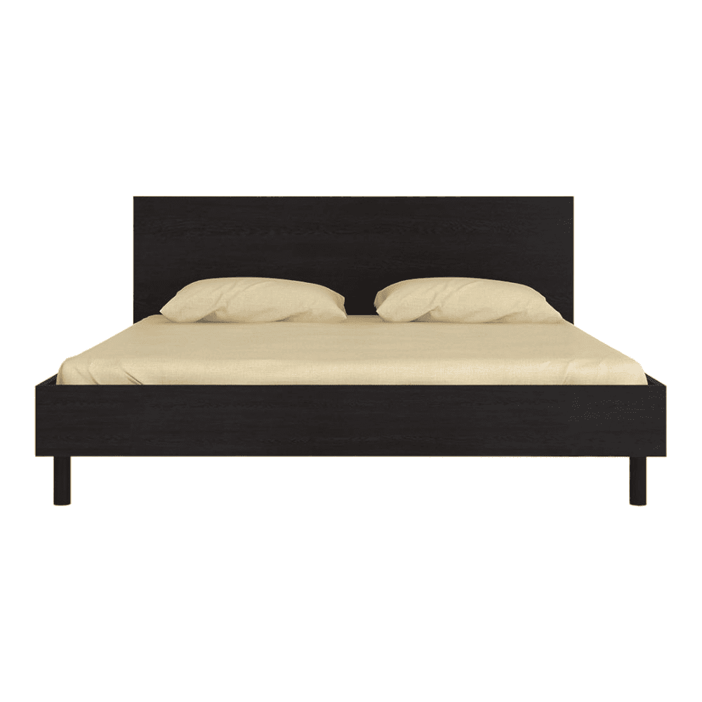Fiona Engineered Wood Non Storage Bed in Antique Ebony Colour