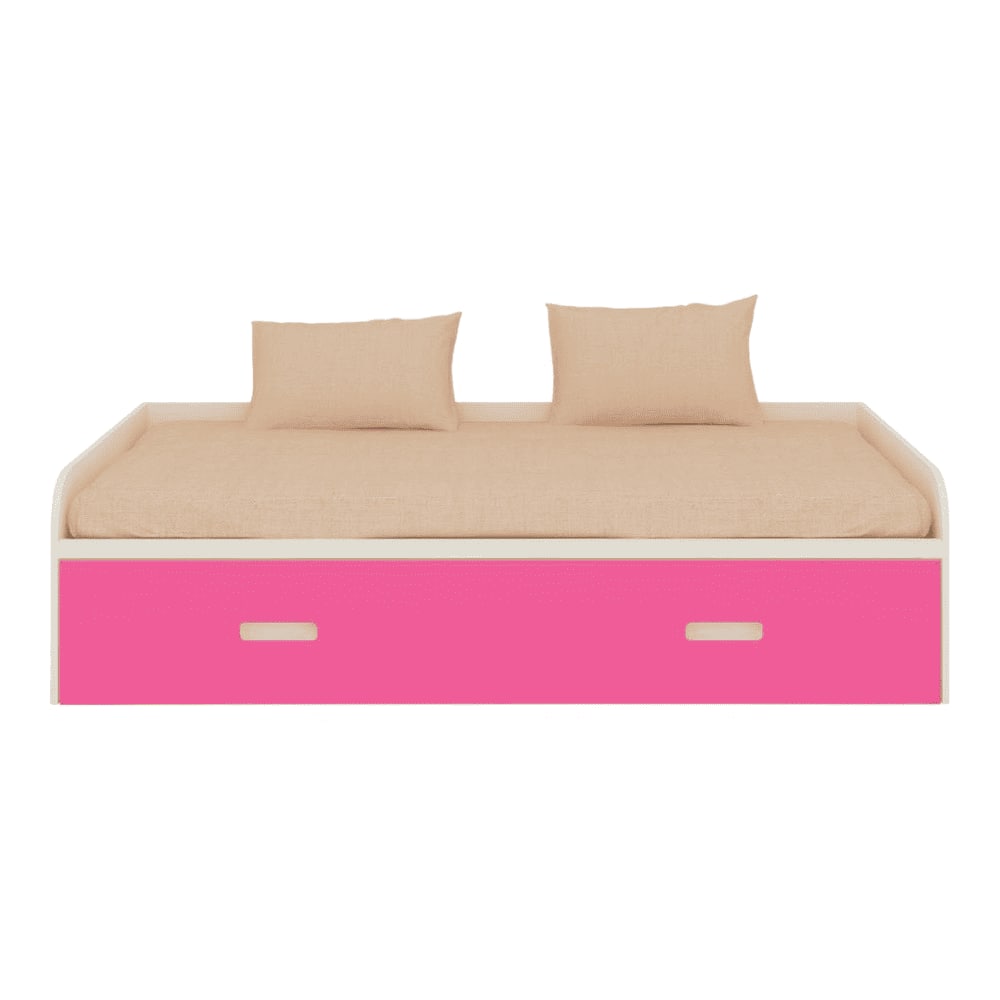 Celestia Engineered Wood Bed in Ivory Barbie Pink Colour