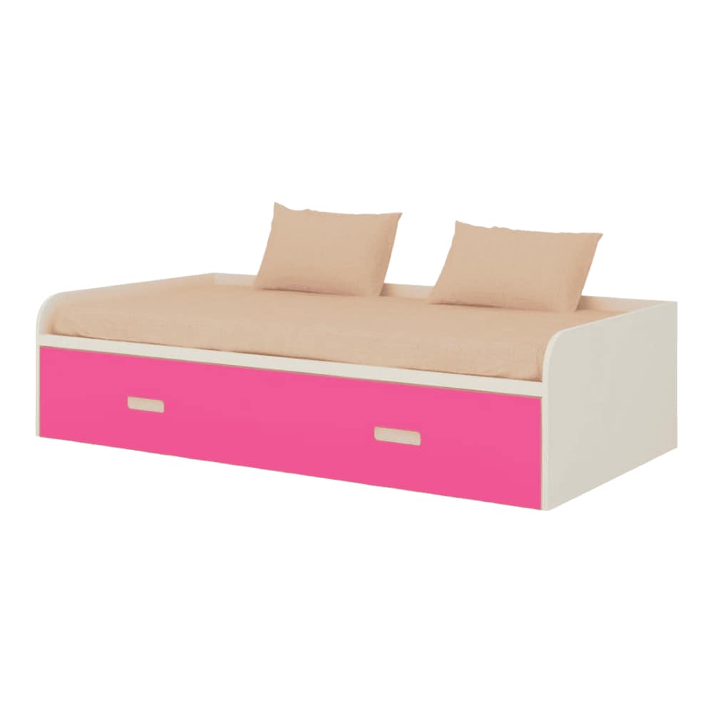Celestia Engineered Wood Bed in Ivory Barbie Pink Colour