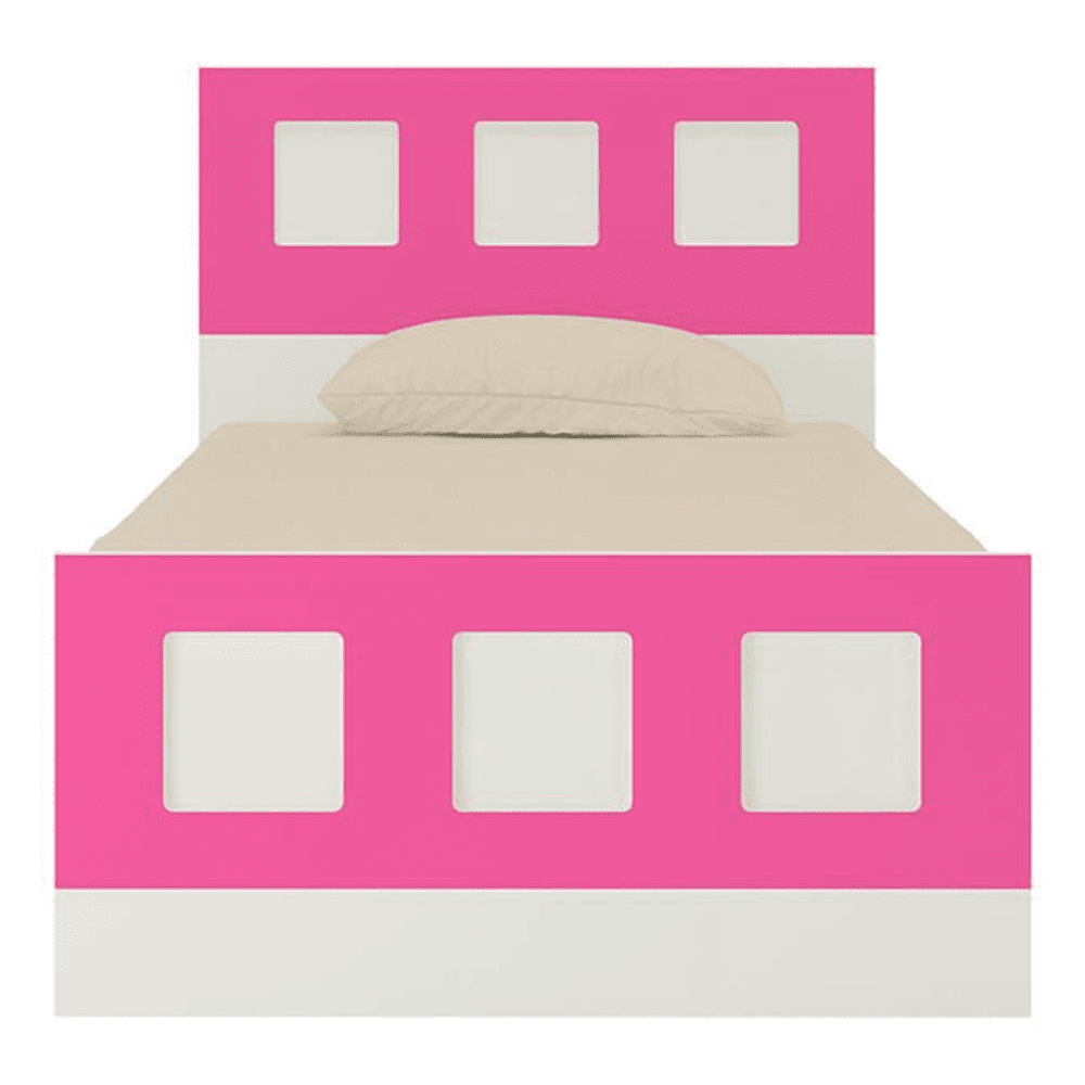 Cordoba Engineered Wood Bed in Ivory Barbie Pink Colour