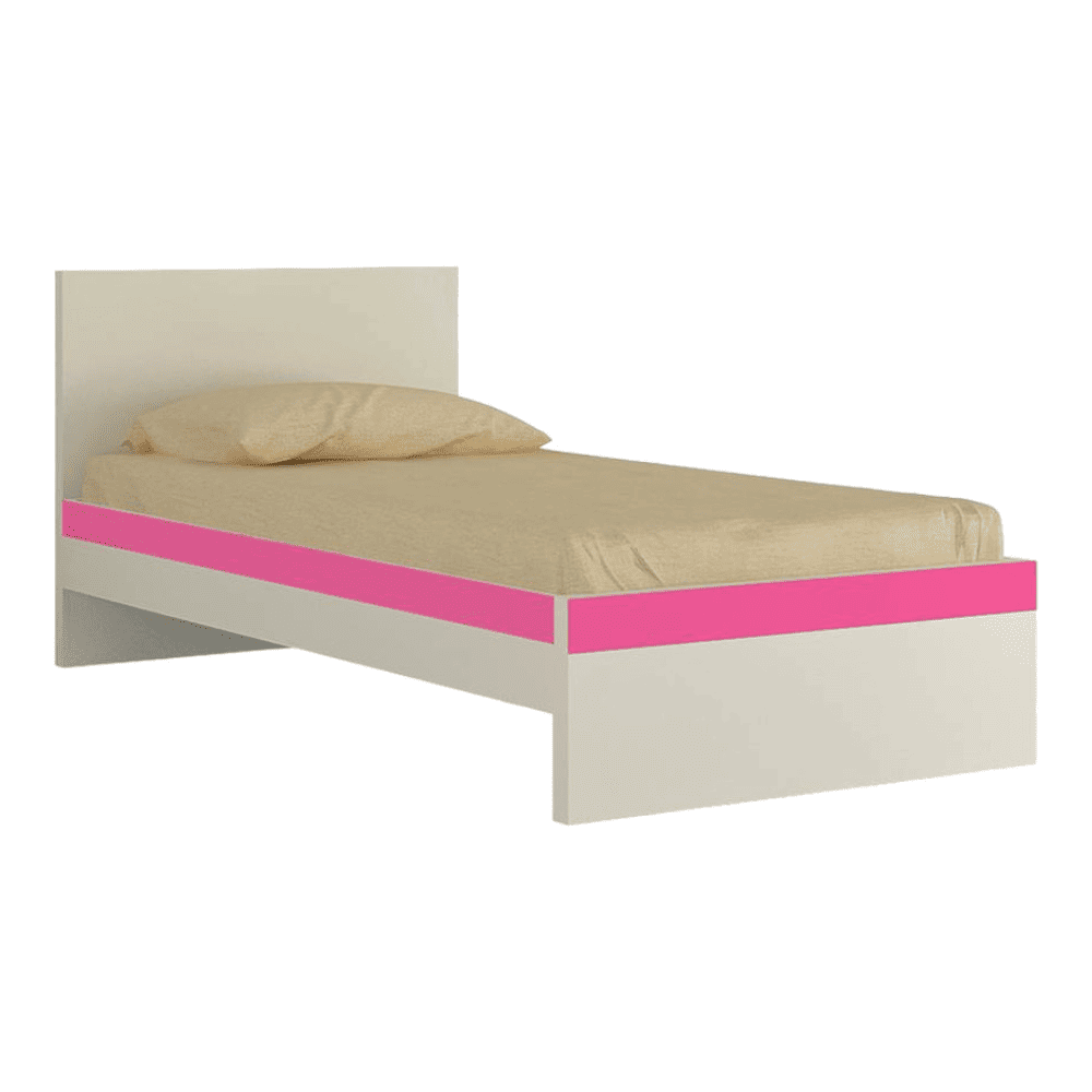 Riga Engineered Wood Bed in Barbie Pink Colour
