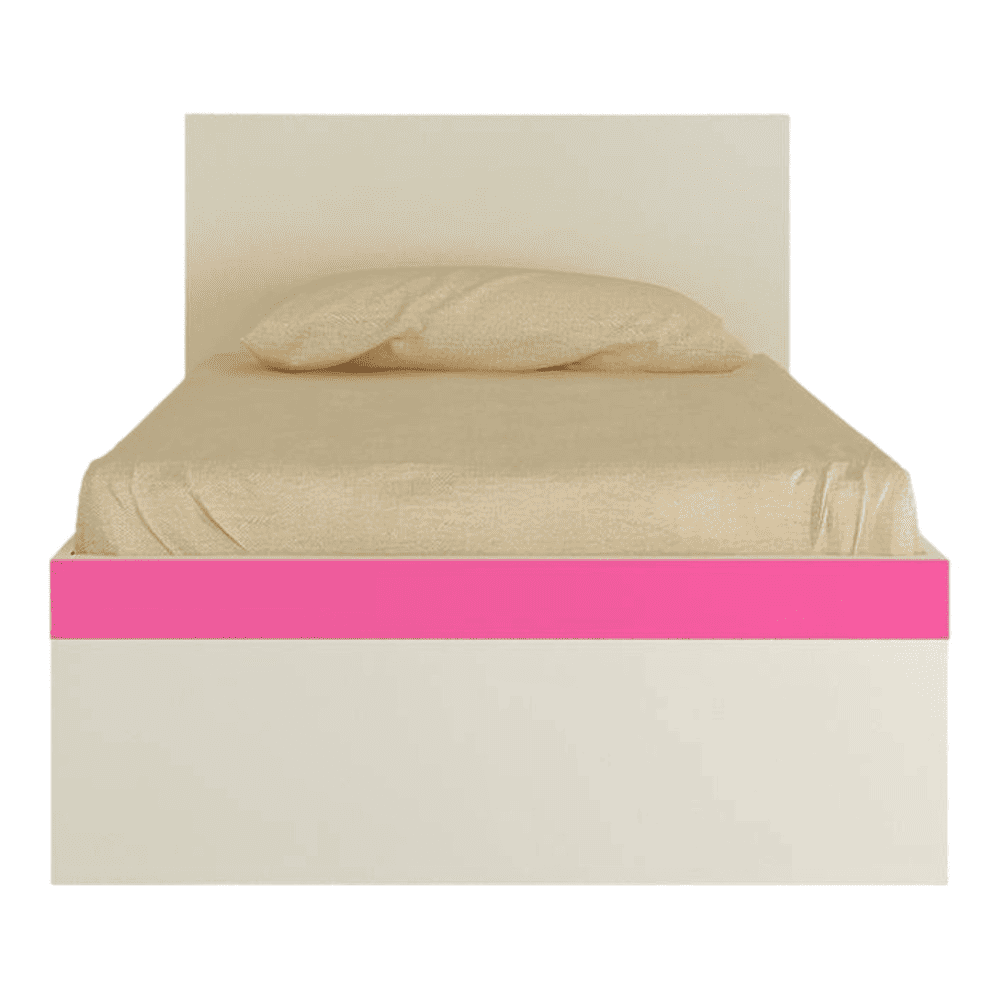 Riga Engineered Wood Bed in Barbie Pink Colour