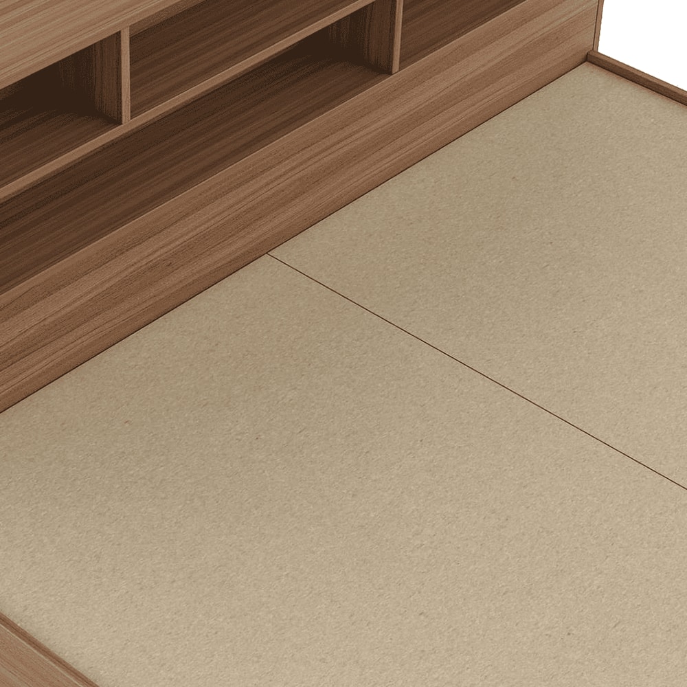 Knox Engineered Wood Queen Size Non Storage Bed In Exotic Teak Finish