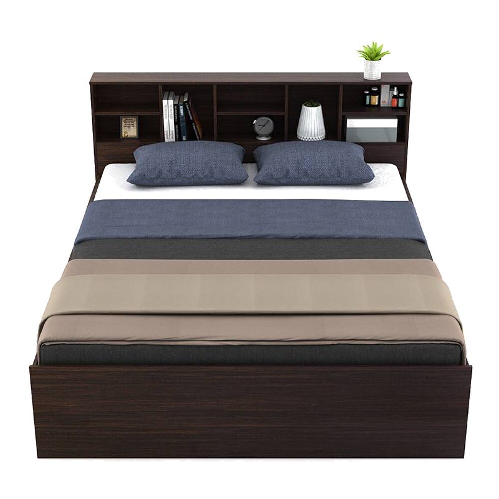 Nexon Queen Bed In Choco Walnut Finish