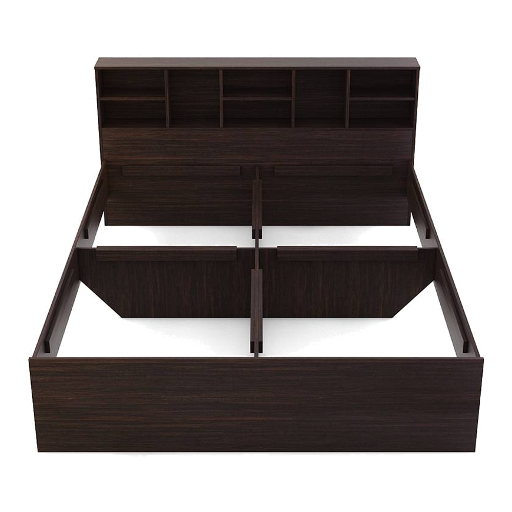 Nexon Queen Bed In Choco Walnut Finish