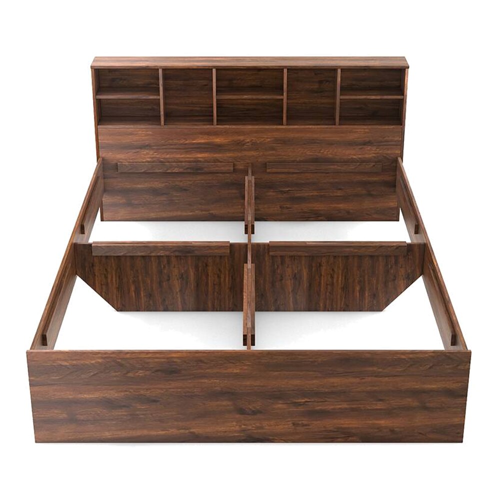 Nexon King Bed In Natural Teak Finish