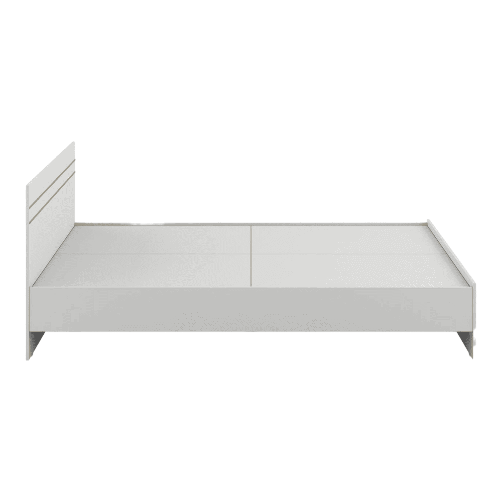 Kane Double Bed In Frosty White Color