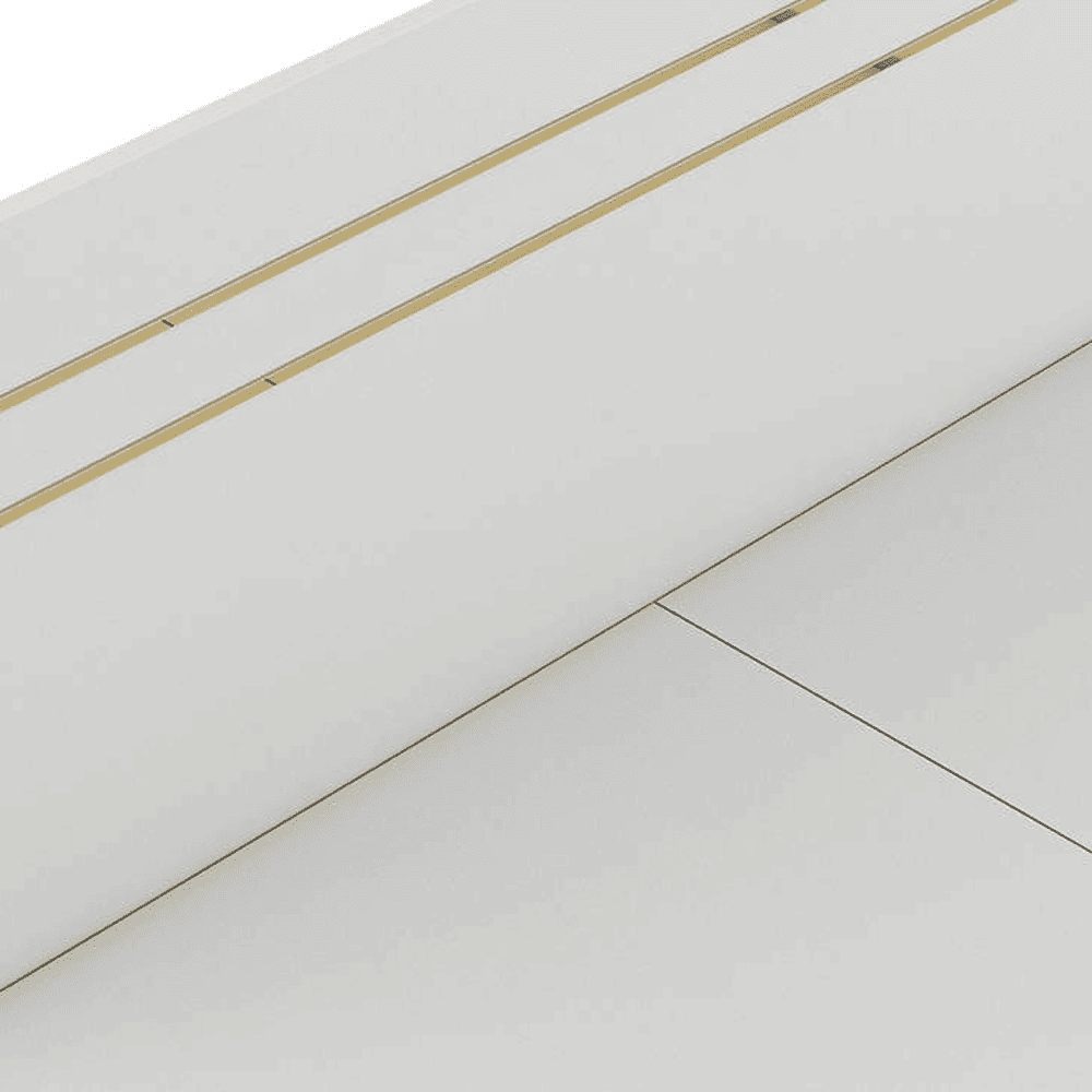 Kane Double Bed In Frosty White Color